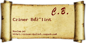 Cziner Bálint névjegykártya